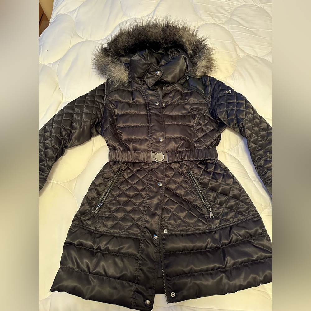 Black Satin Guess Coat